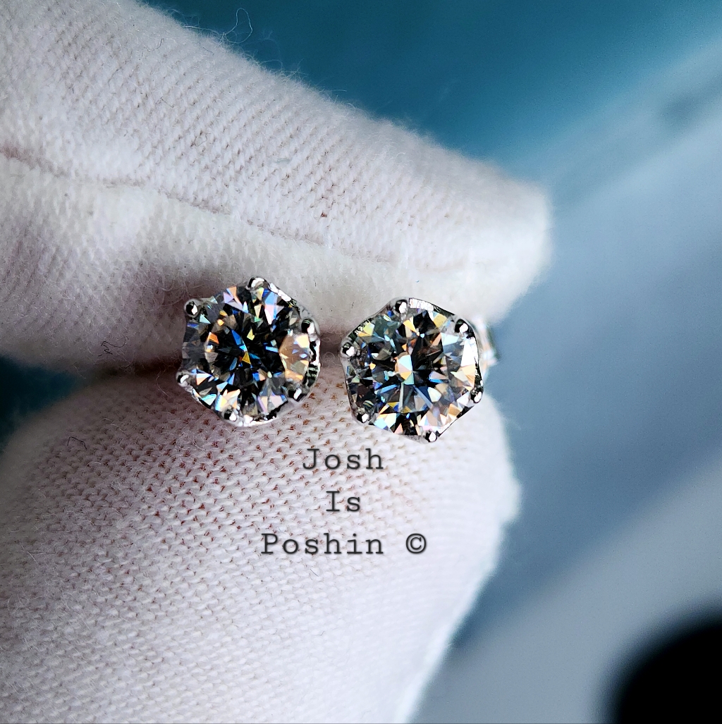 1 Ctw Moissanite Stud Earrings In Sterling Silver